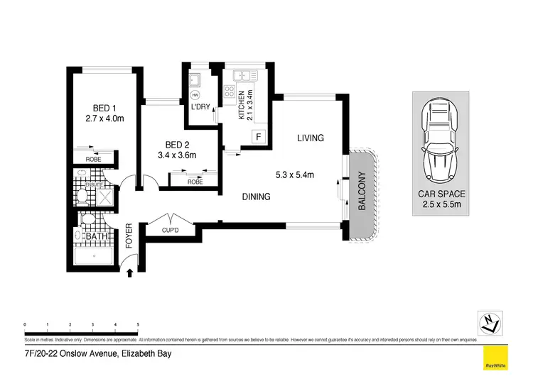 Floorplan of Homely apartment listing, 7F/20-22 Onslow Avenue, Elizabeth Bay NSW 2011
