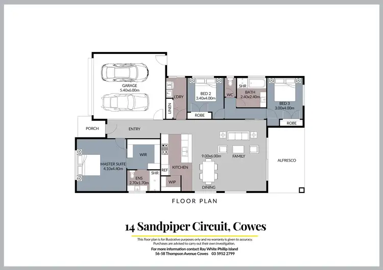 Floorplan of Homely house listing, 14 Sandpiper Circuit, Cowes VIC 3922