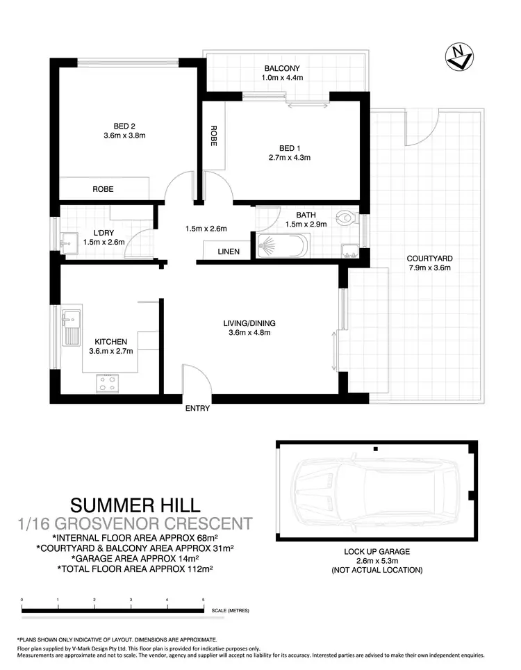 Floorplan of Homely apartment listing, 1/16 Grosvenor Crescent, Summer Hill NSW 2130