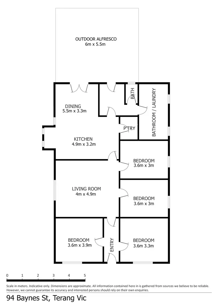 Floorplan of Homely house listing, 94 Baynes Street, Terang VIC 3264