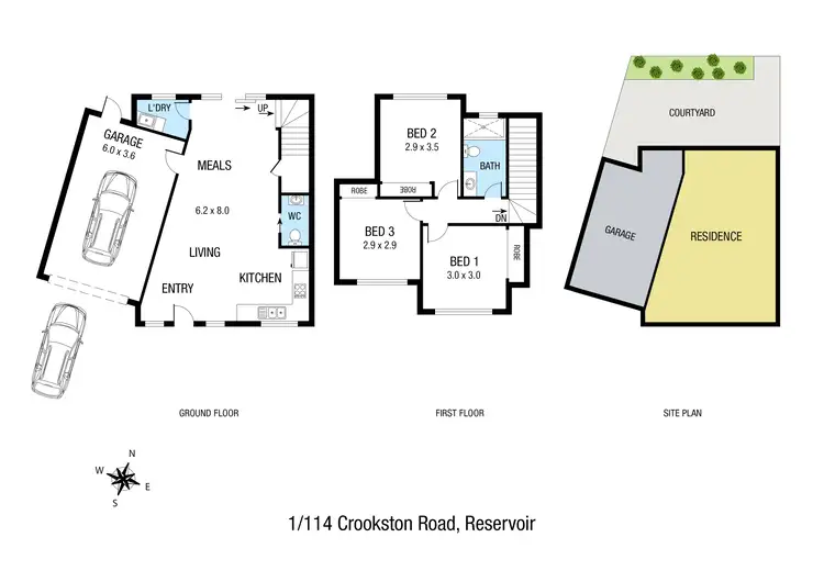 Floorplan of Homely townhouse listing, 1/114 Crookston Road, Reservoir VIC 3073