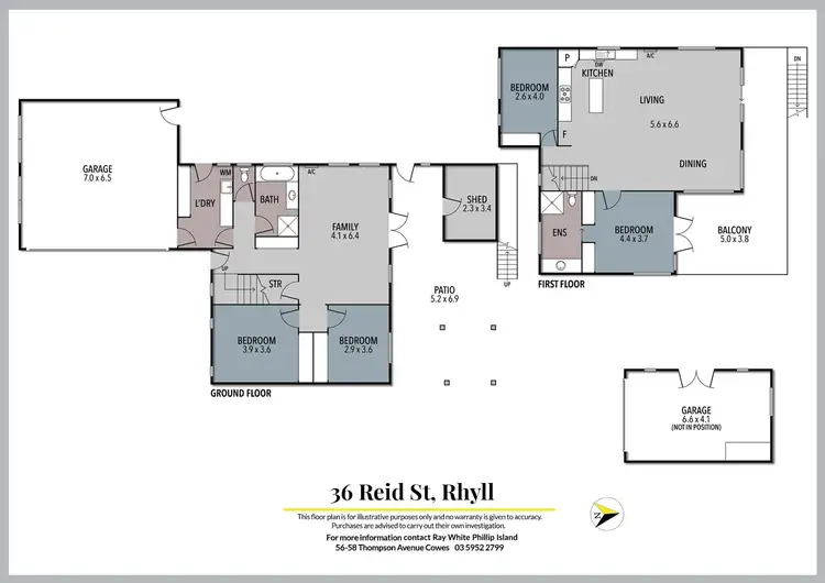 Floorplan of Homely house listing, 36 Reid Street, Rhyll VIC 3923