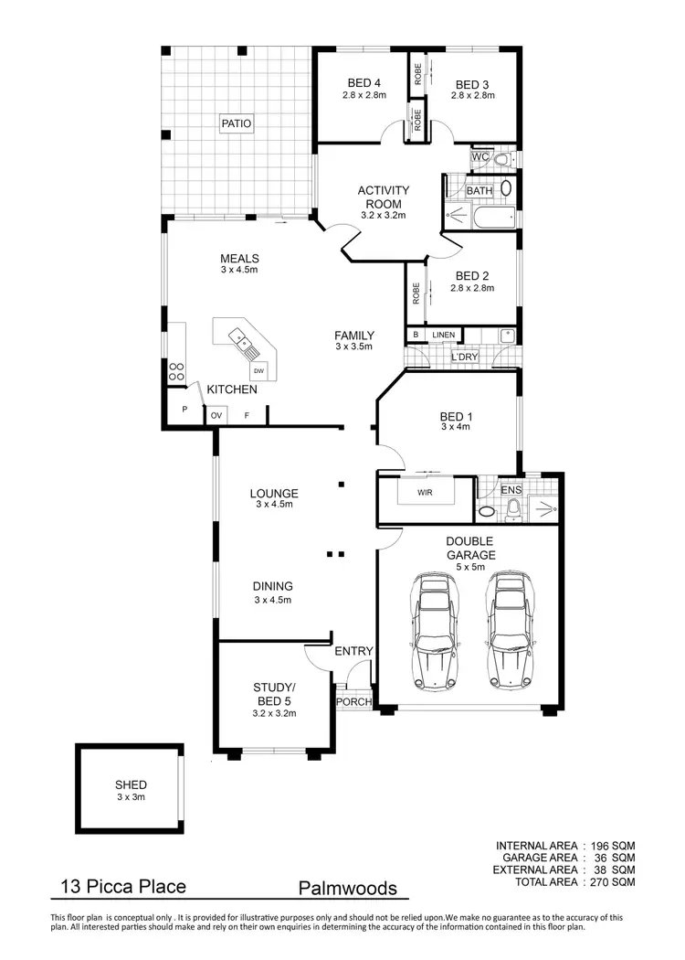 Floorplan of Homely house listing, 13 Picca Place, Palmwoods QLD 4555