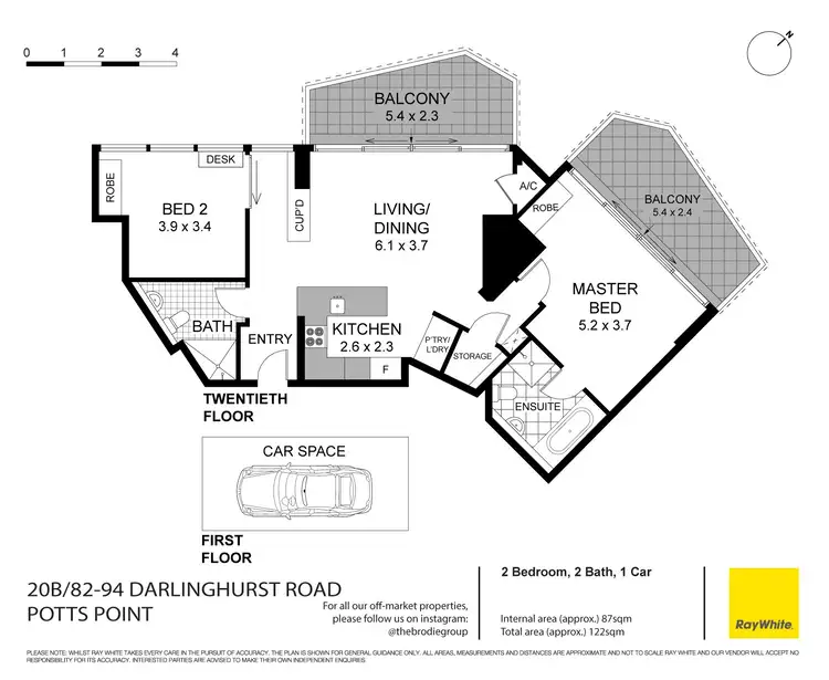Floorplan of Homely apartment listing, 20B/82-94 Darlinghurst Road, Potts Point NSW 2011