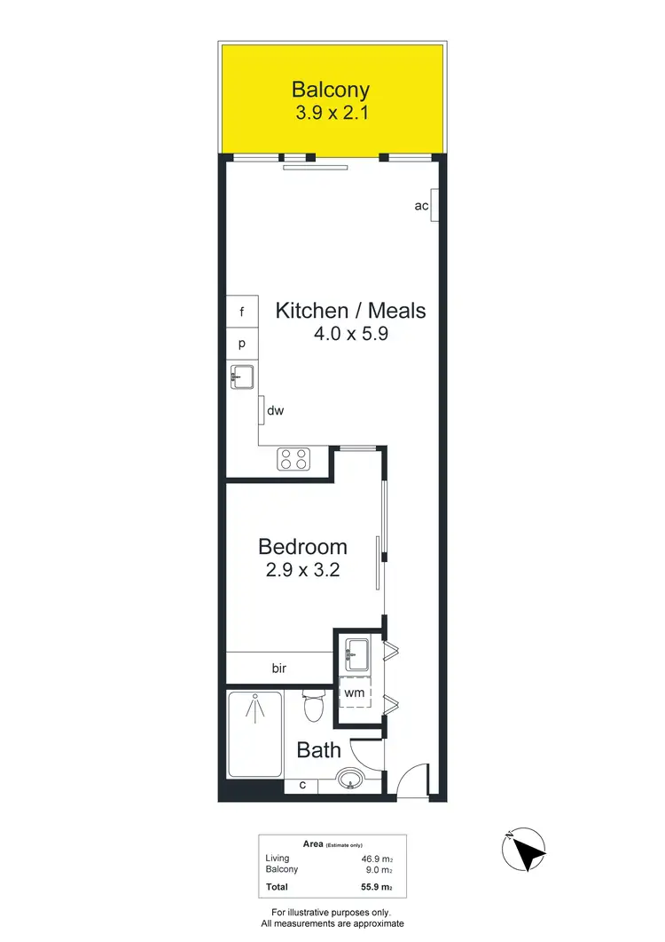 Floorplan of Homely apartment listing, 415/185 Morphett Street, Adelaide SA 5000