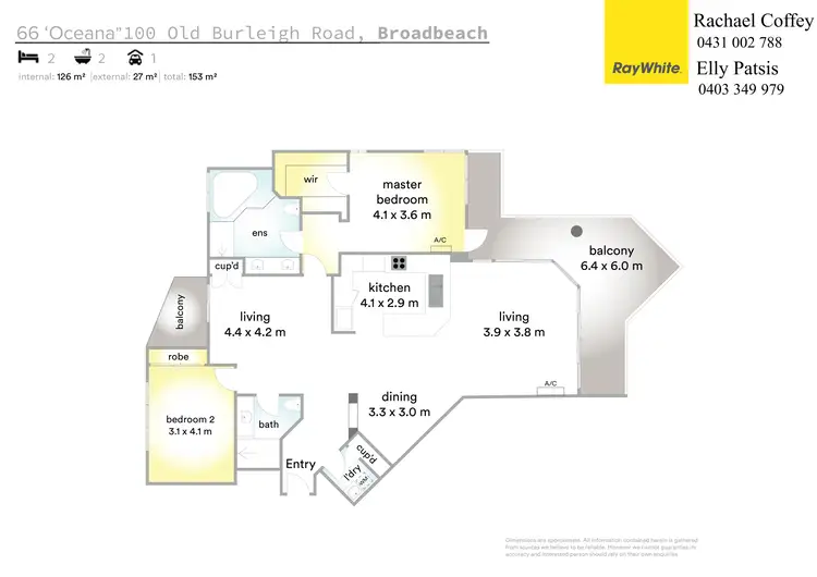 Floorplan of Homely apartment listing, 66 Oceana On Broadbeach 100 Old Burleigh Road, Broadbeach QLD 4218