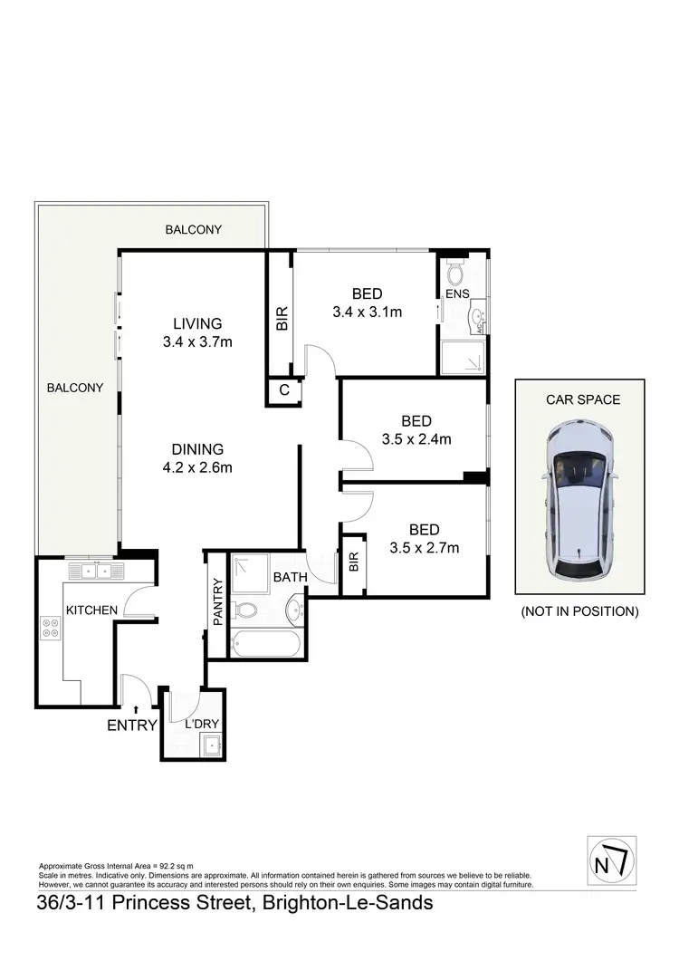 Floorplan of Homely apartment listing, 36/3-11 Princess Street, Brighton-Le-Sands NSW 2216
