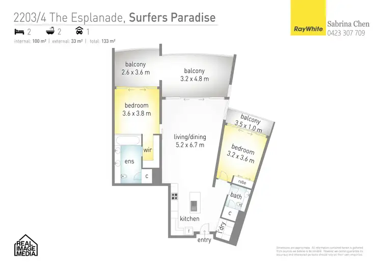 Floorplan of Homely apartment listing, 2103 Soul/4 The Esplanade, Surfers Paradise QLD 4217
