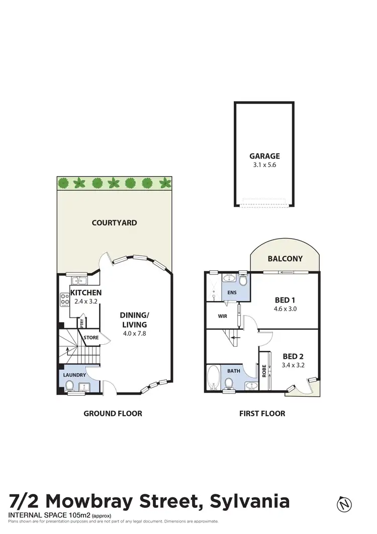 Floorplan of Homely townhouse listing, 7/2 Mowbray Street, Sylvania NSW 2224
