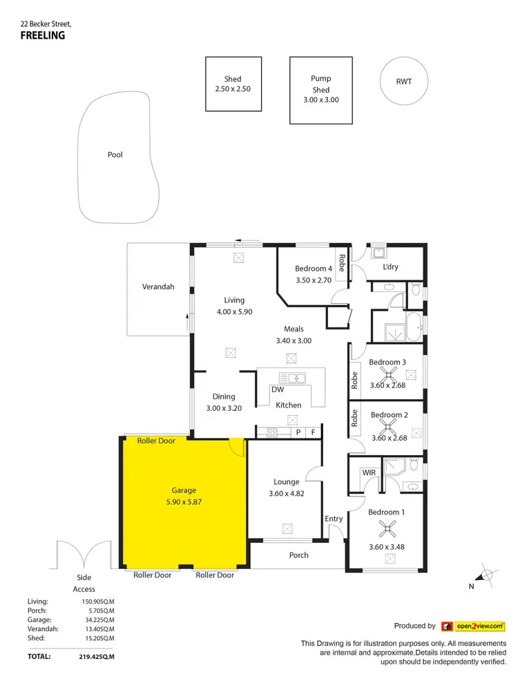 Floorplan of Homely house listing, 22 Becker Street, Freeling SA 5372