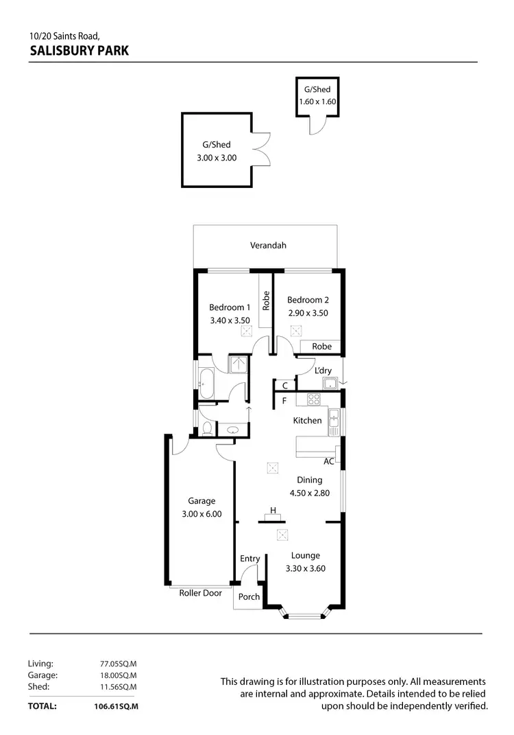 Floorplan of Homely unit listing, 10/20 Saints Road, Salisbury Park SA 5109