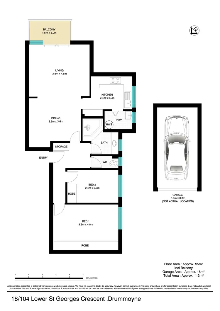 Floorplan of Homely apartment listing, 18/104 Lower St Georges Crescent, Drummoyne NSW 2047