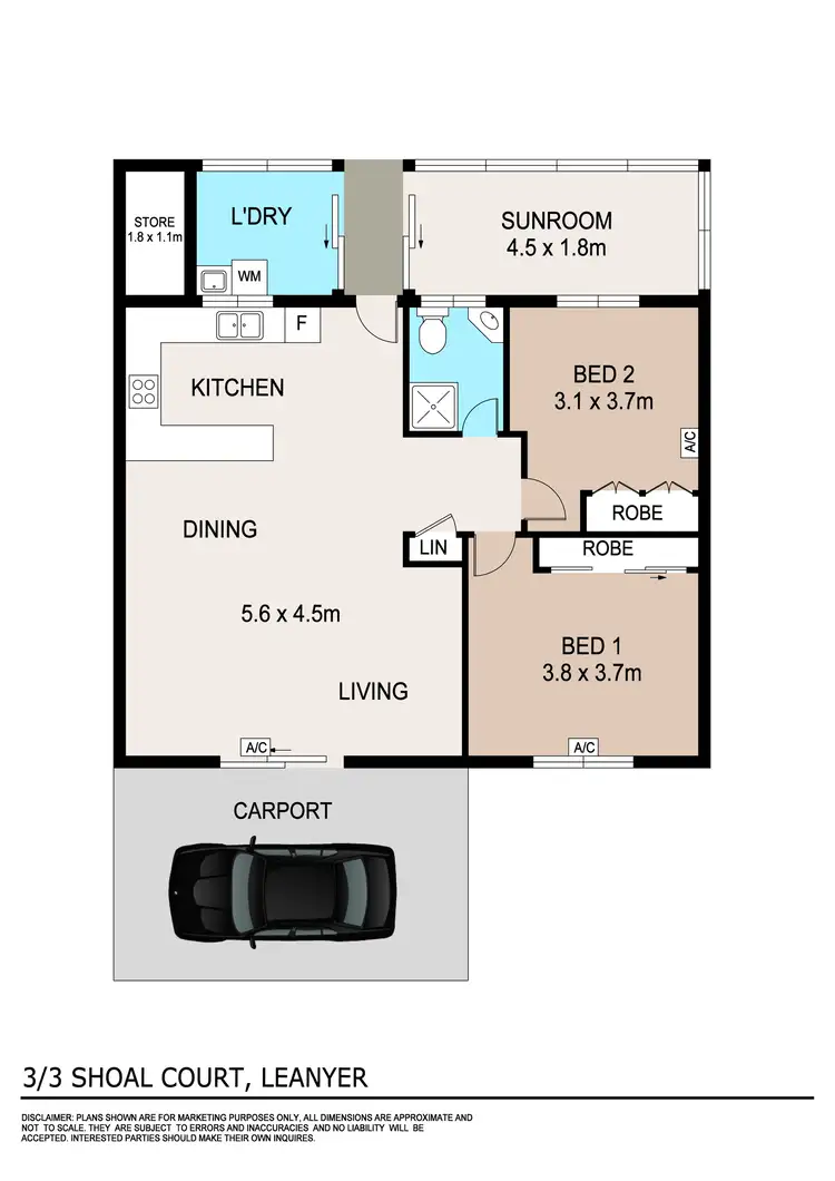 Floorplan of Homely unit listing, 3/3 Shoal Court, Leanyer NT 812