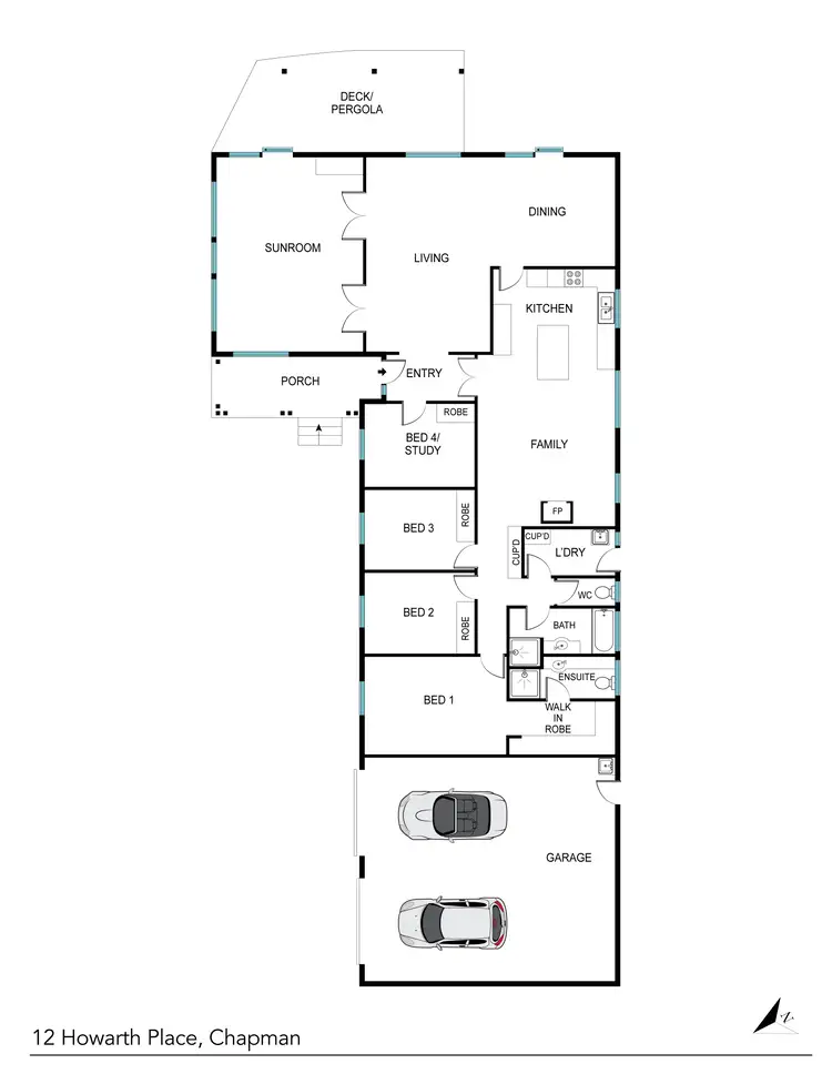 Floorplan of Homely house listing, 12 Howarth Place, Chapman ACT 2611