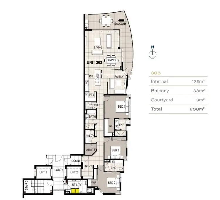 Floorplan of Homely unit listing, 303/13-15 The Esplanade, Maroochydore QLD 4558