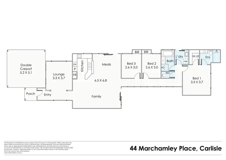 Floorplan of Homely house listing, 44 Marchamley Place, Carlisle WA 6101