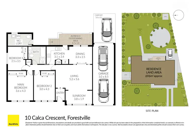 Floorplan of Homely house listing, 10 Calca Crescent, Forestville NSW 2087