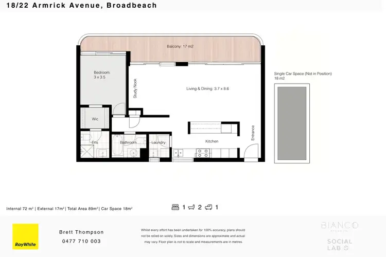 Floorplan of Homely unit listing, 18/22 Armrick Avenue, Broadbeach QLD 4218