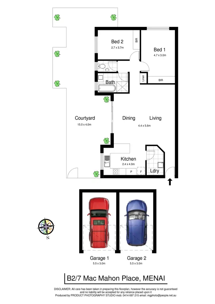 Floorplan of Homely unit listing, B2/7 Macmahon Place, Menai NSW 2234