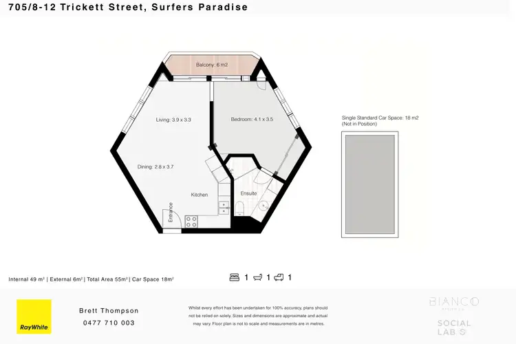 Floorplan of Homely unit listing, 28/8-12 Trickett Street, Surfers Paradise QLD 4217