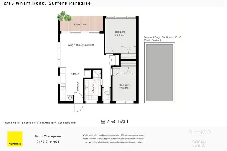 Floorplan of Homely unit listing, 2/13 Wharf Road, Surfers Paradise QLD 4217