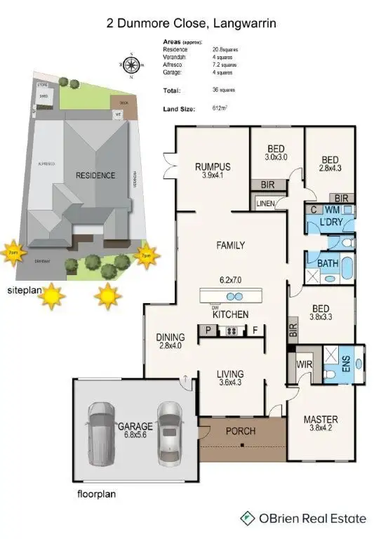 Floorplan of Homely house listing, 2 Dunmore Close, Langwarrin VIC 3910
