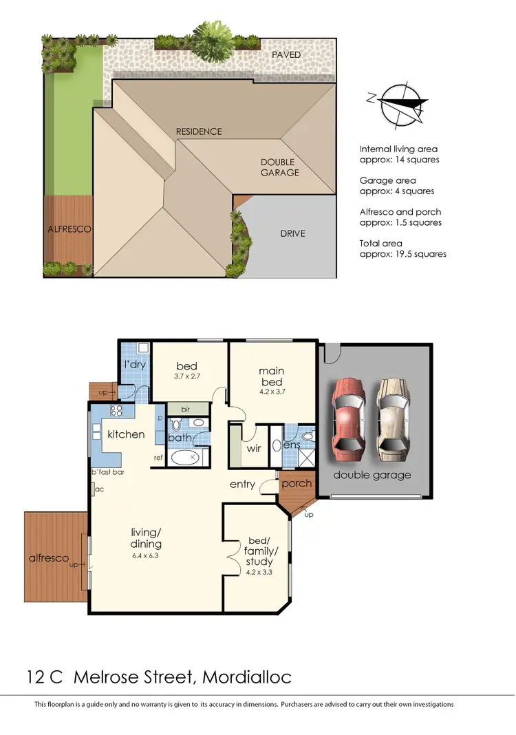 Floorplan of Homely townhouse listing, 12C Melrose Street, Mordialloc VIC 3195