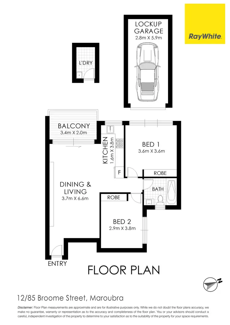 Floorplan of Homely apartment listing, 12/85 Broome Street, Maroubra NSW 2035