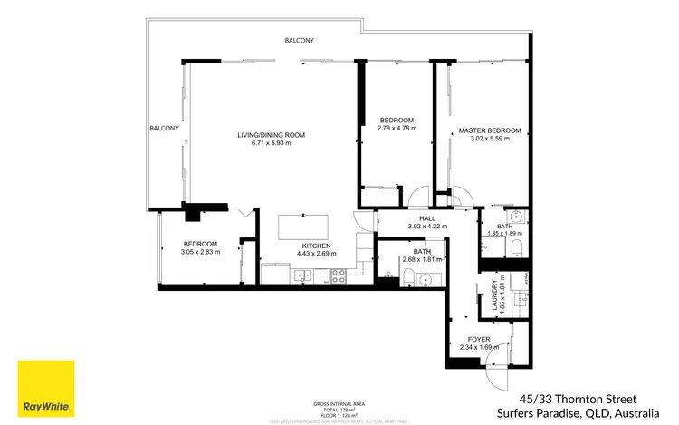 Floorplan of Homely apartment listing, 45/33 Thornton Street, Surfers Paradise QLD 4217