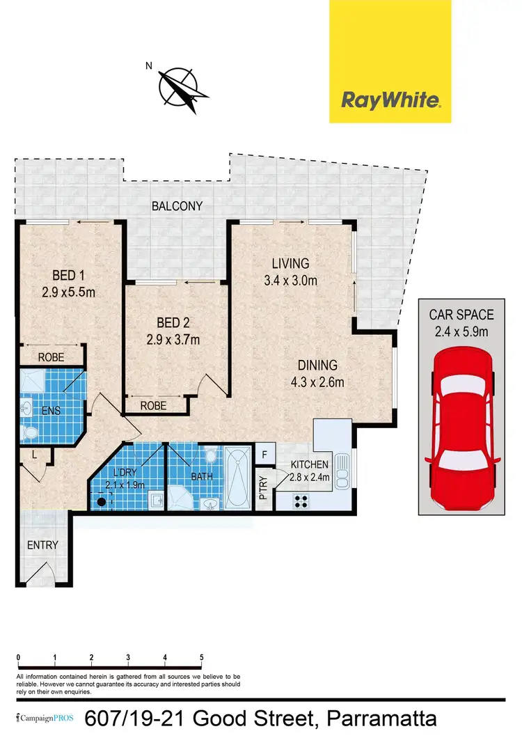 Floorplan of Homely house listing, 607/19-21 Good Street, Parramatta NSW 2150