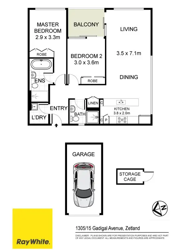 Floorplan of Homely apartment listing, 1305/15 Gadigal Avenue, Zetland NSW 2017