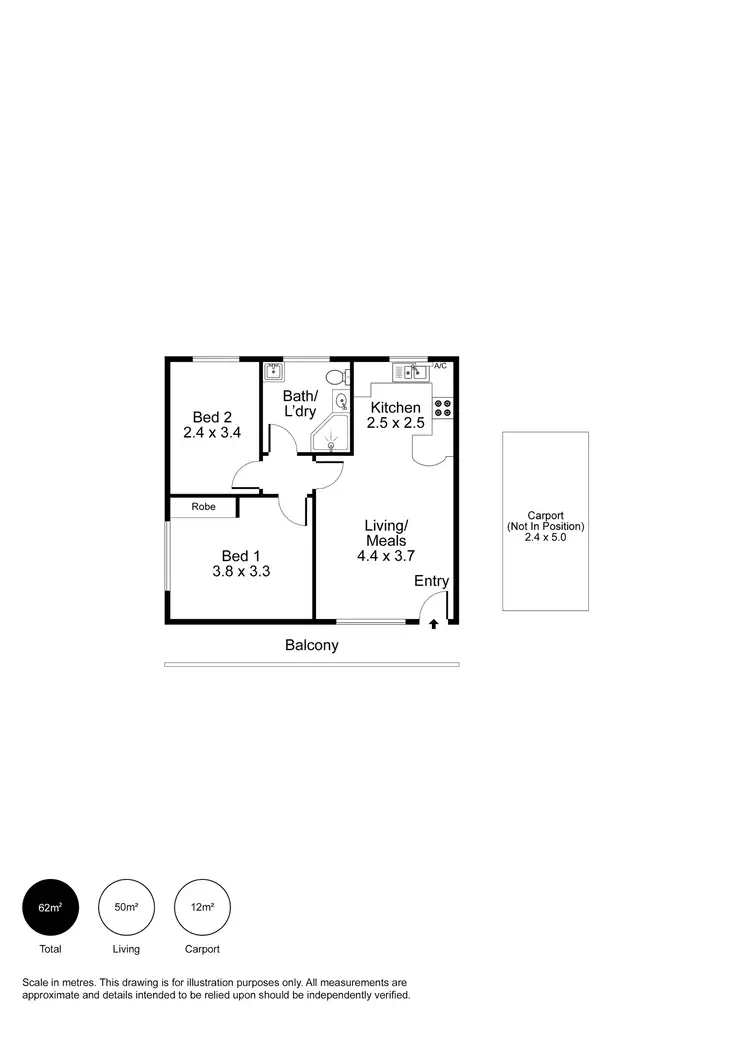 Floorplan of Homely unit listing, 8/71 Spring Street, Queenstown SA 5014