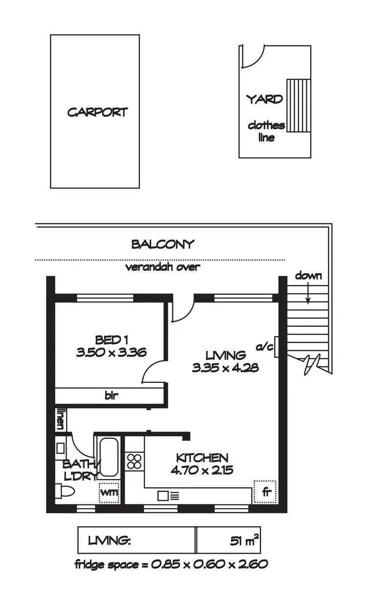 Floorplan of Homely unit listing, 7/16 Kyle Street, Glenside SA 5065
