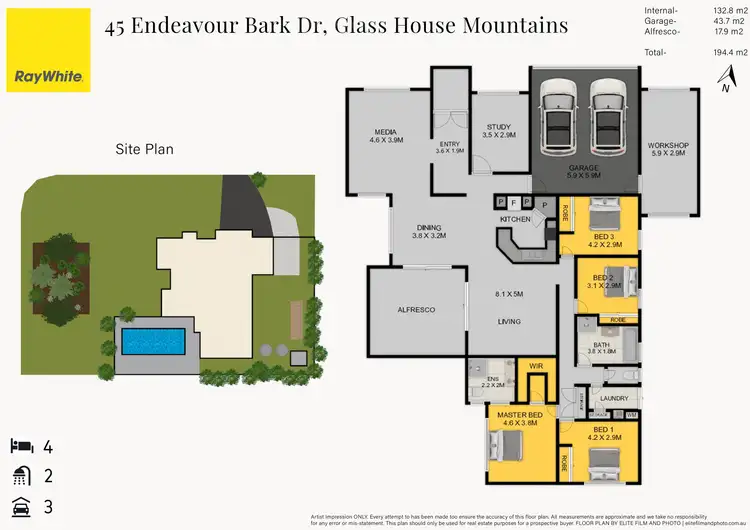 Floorplan of Homely house listing, 45 Endeavour Bark Drive, Glass House Mountains QLD 4518