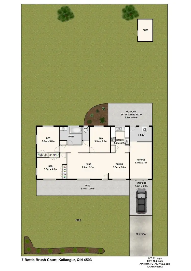 Floorplan of Homely house listing, 7 Bottle Brush Court, Kallangur QLD 4503