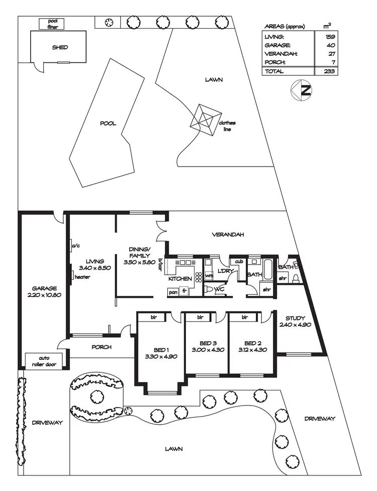 Floorplan of Homely house listing, 3 Louis Crescent, Newton SA 5074