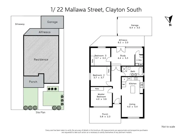 Floorplan of Homely unit listing, 1/22 Mallawa Street, Clayton South VIC 3169