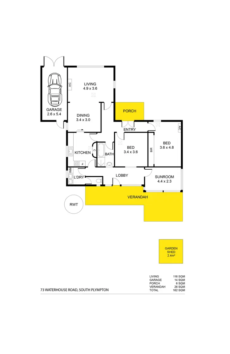 Floorplan of Homely house listing, 73 Waterhouse Road, South Plympton SA 5038