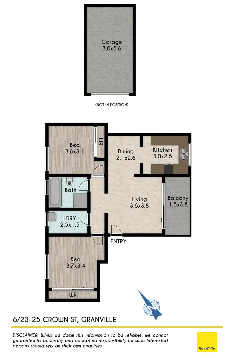 Floorplan of Homely unit listing, 6/23-25 Crown Street, Granville NSW 2142