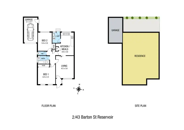 Floorplan of Homely unit listing, 2/43 Barton Street, Reservoir VIC 3073