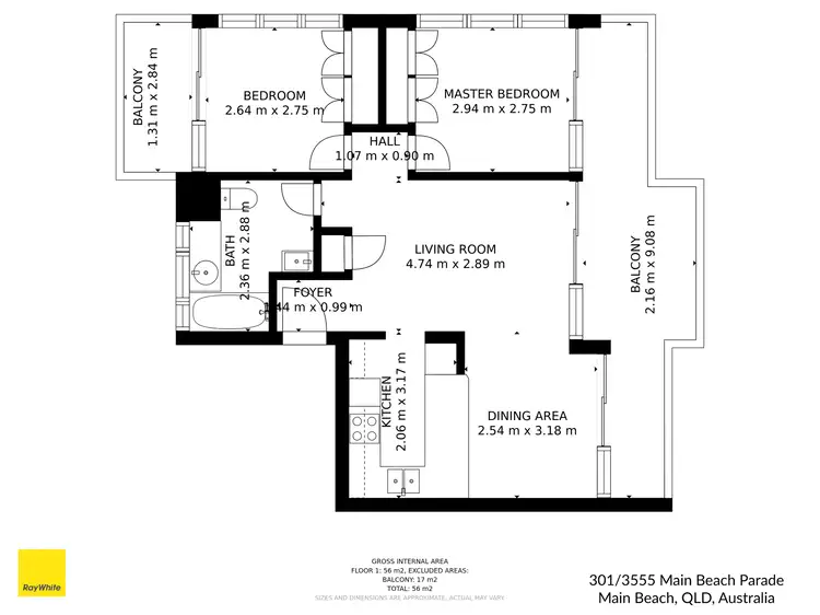 Floorplan of Homely unit listing, 301/3555 Main Beach Parade, Main Beach QLD 4217