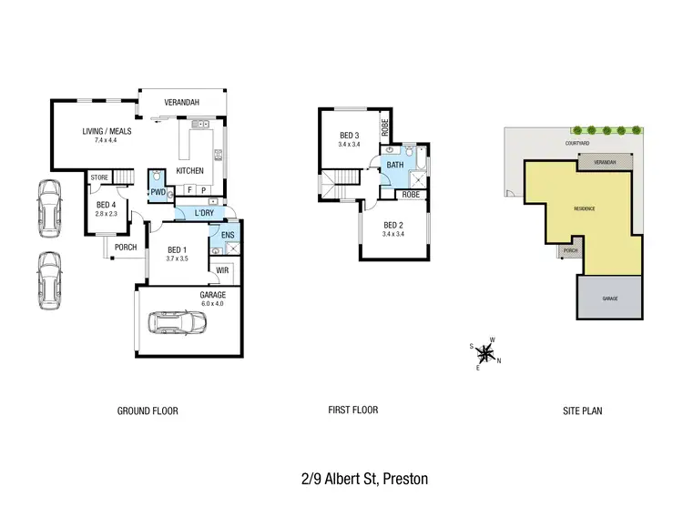 Floorplan of Homely townhouse listing, 2/9 Albert Street, Preston VIC 3072