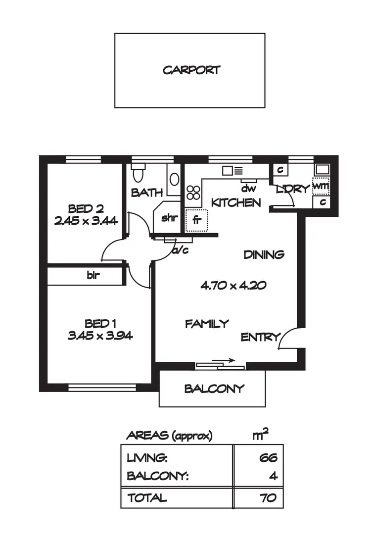 Floorplan of Homely unit listing, 15/7-9 L'Estrange Street, Glenside SA 5065