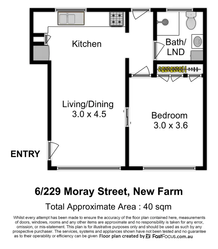 Floorplan of Homely apartment listing, 6/229 Moray Street, New Farm QLD 4005