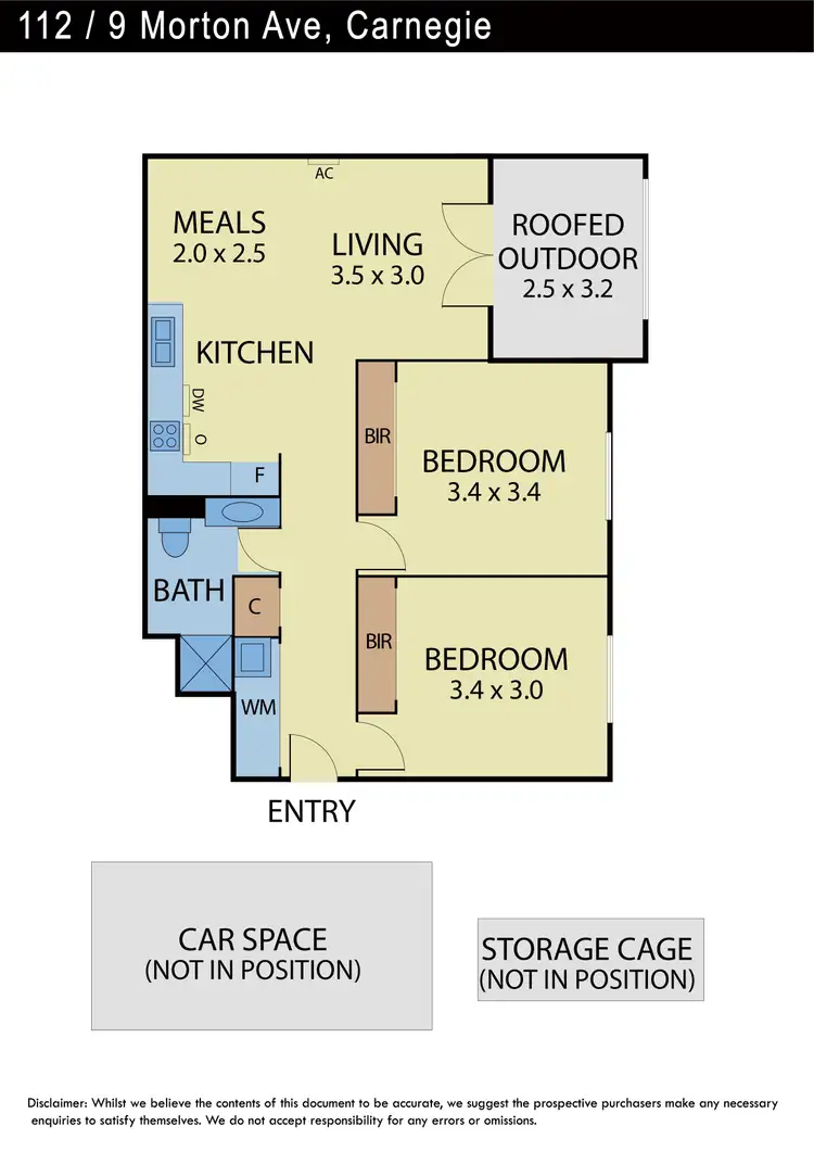 Floorplan of Homely apartment listing, 112/9 Morton Avenue, Carnegie VIC 3163