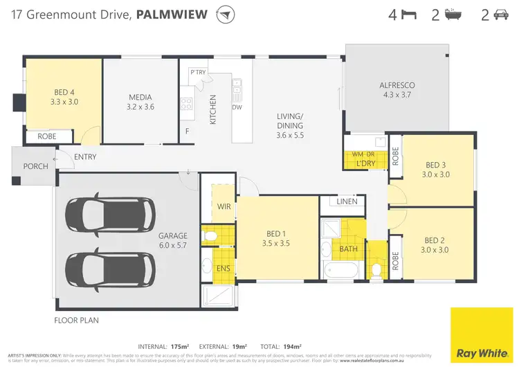 Floorplan of Homely house listing, 17 Greenmount Drive, Palmview QLD 4553