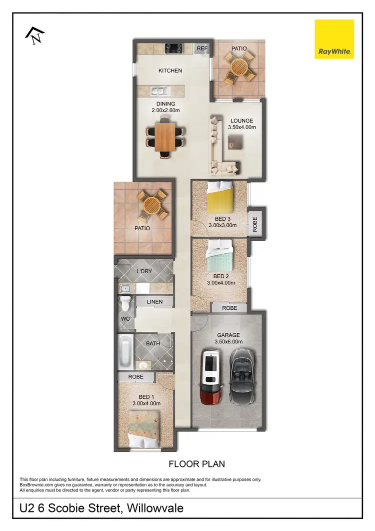 Floorplan of Homely semi-detached listing, 2/6 Scobie Street, Willow Vale QLD 4209