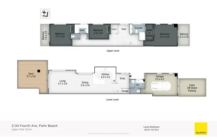 Floorplan of Homely semi-detached listing, 2/34 Fourth Avenue, Palm Beach QLD 4221