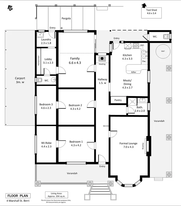 Floorplan of Homely house listing, 4 Marshall Street, Berri SA 5343