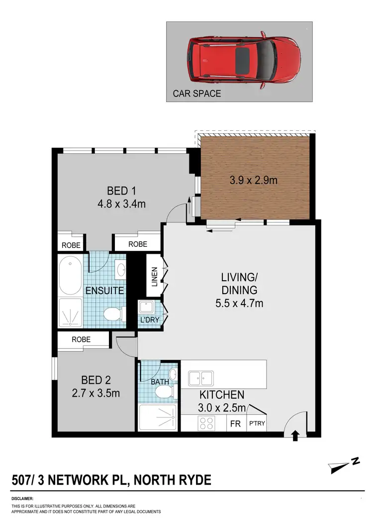 Floorplan of Homely apartment listing, 507/3 Network Place, North Ryde NSW 2113